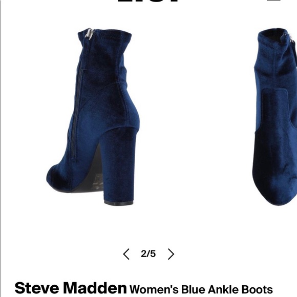 Velvet dark blue Steve Madden boots - Picture 4 of 4